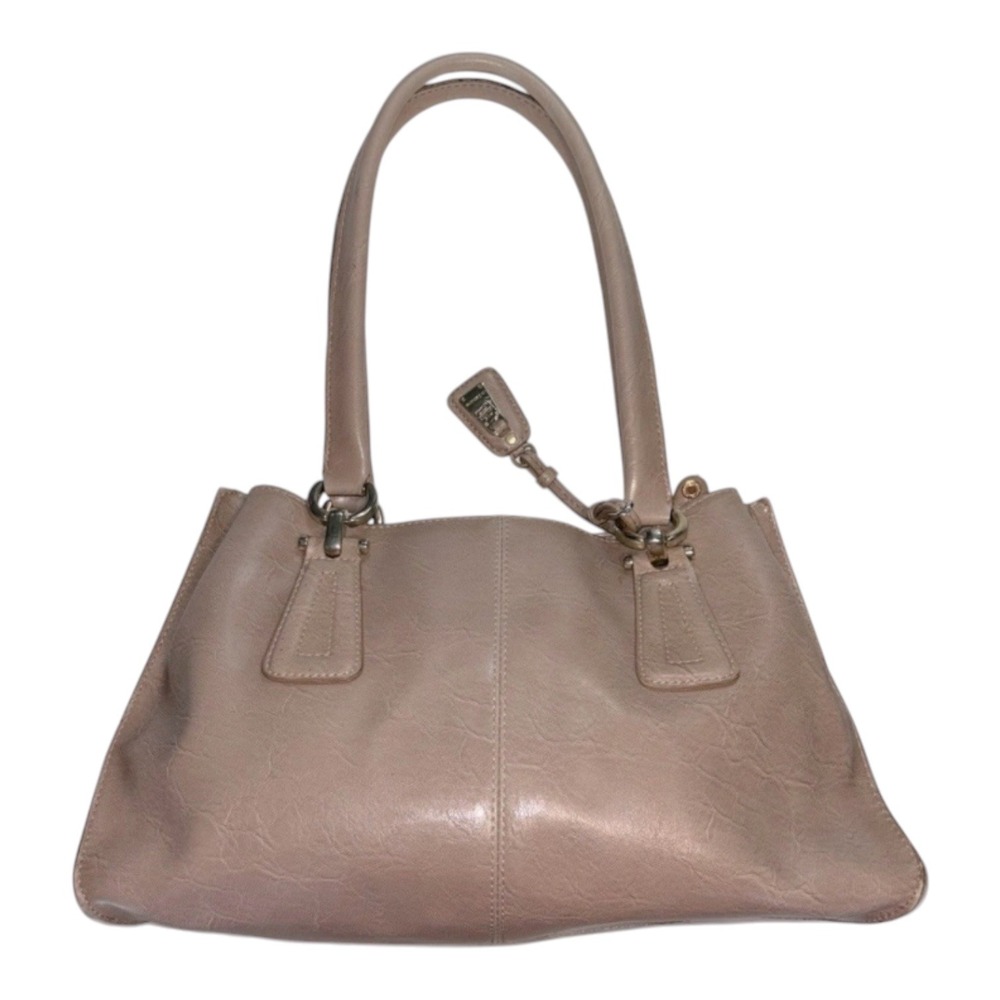 Liz Claiborne Womens Tan Bag Gold Tone Trim 13Wx 8.5H x 5.5W, Strap Drop 10"